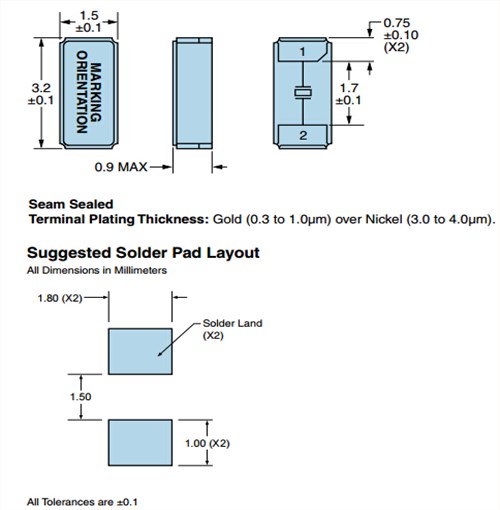日蝕晶振,貼片晶振,E8WSDC12-32.768K晶振