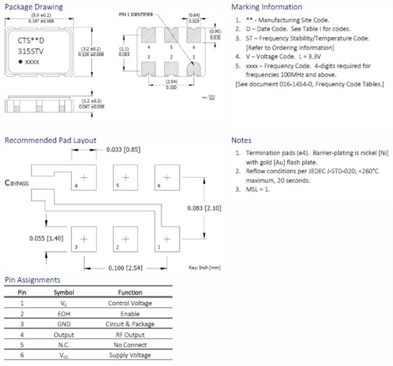 315晶振,315LB3I1228T晶振,5032壓控石英晶振