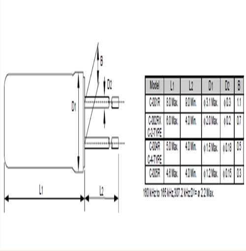 愛(ài)普生晶振C-004R,Q11C004R1000800圓柱插件晶體