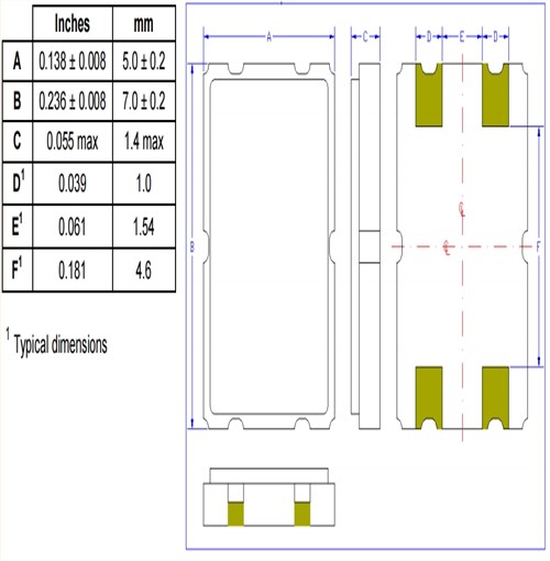 Cardinal無線藍(lán)牙晶振,CX5Z-A5B2C5-70-8.0D18,CX5貼片環(huán)保晶振