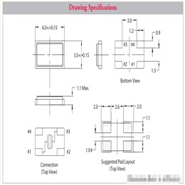 美國NEL晶體,6035mm,NFX-32.000-B-A-A-B-16,32MHZ水晶振動子
