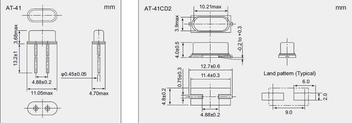 AT-41晶振,石英晶振,日產(chǎn)無源晶振