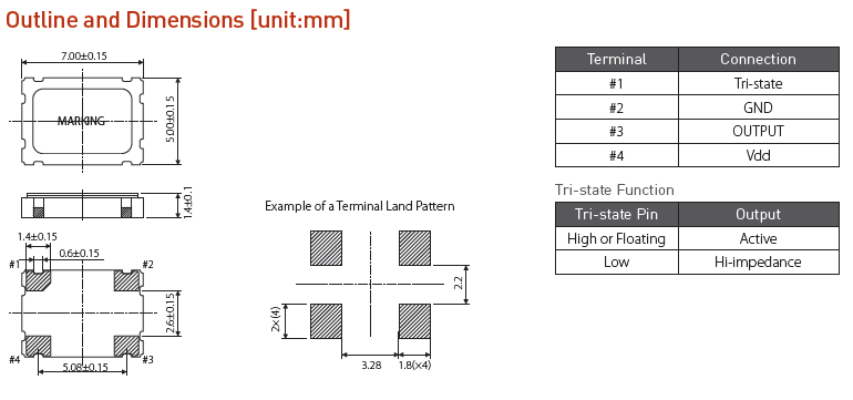 OSC57B晶振,四腳貼片諧振器,SMD貼片晶振
