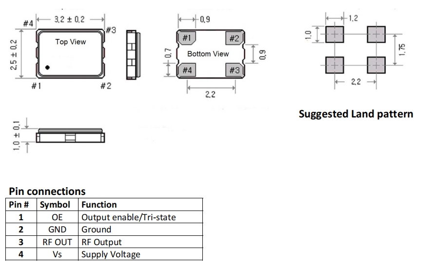 AXTAL時鐘有源晶振,AXE3225WT-50-4G-100.000MHz,HCMOS,3225mm,AXE3225WT系列