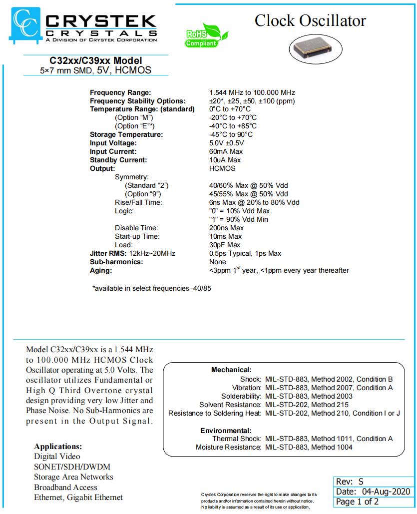 C32xx，C39xx規(guī)格